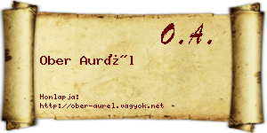 Ober Aurél névjegykártya
